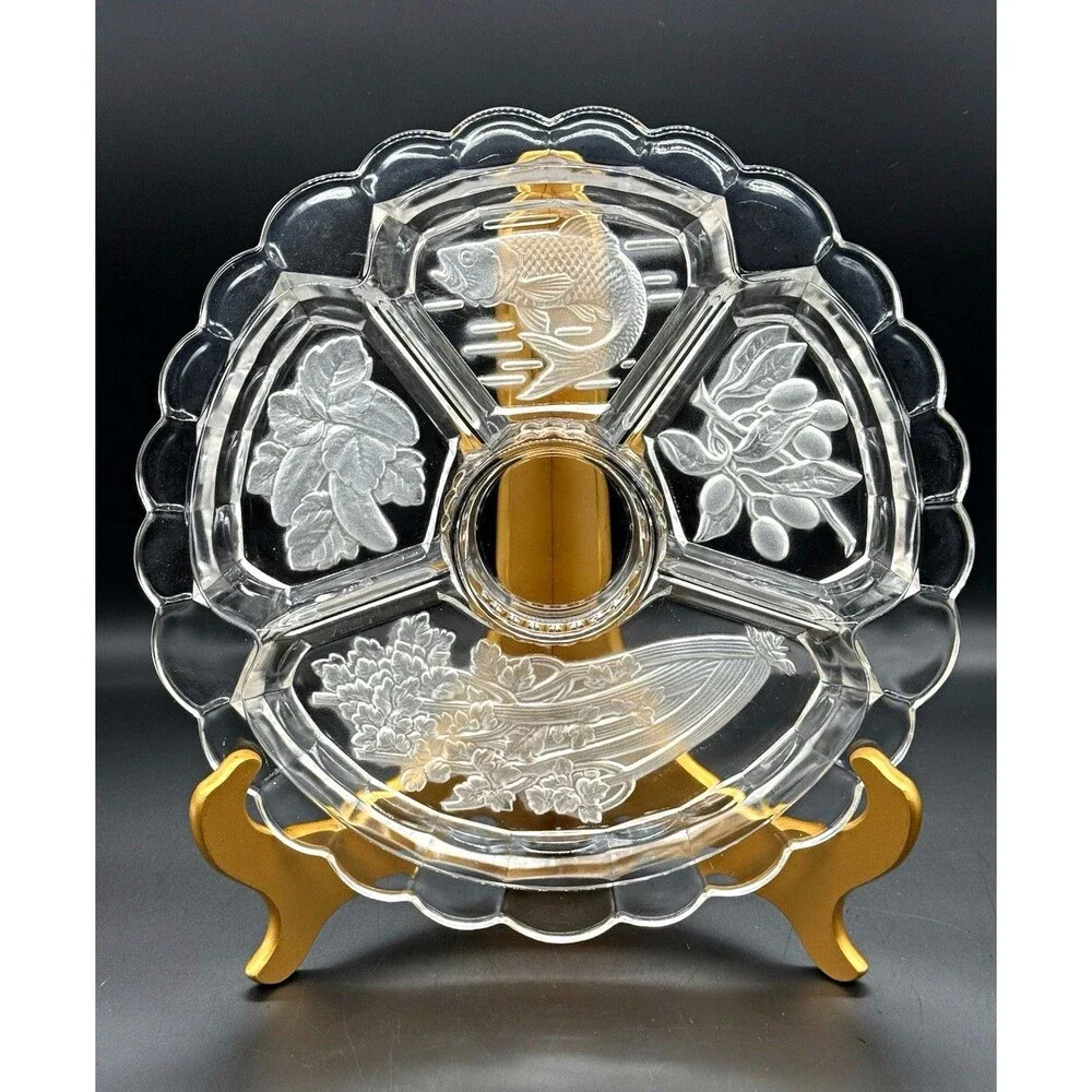 Vintage Indiana Glass divided relish platter 1950’s